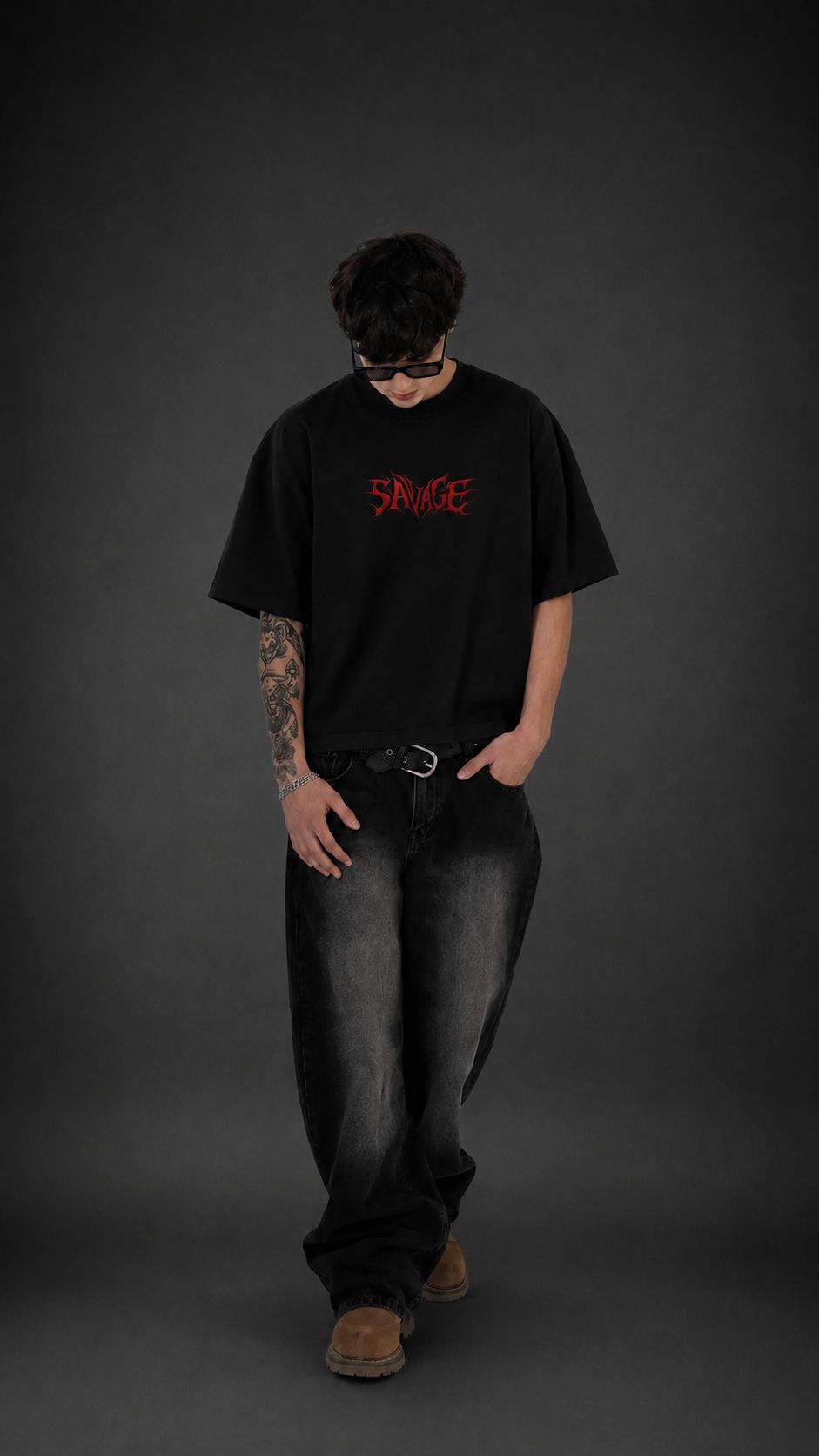 Playera Oversize con diseño Savage