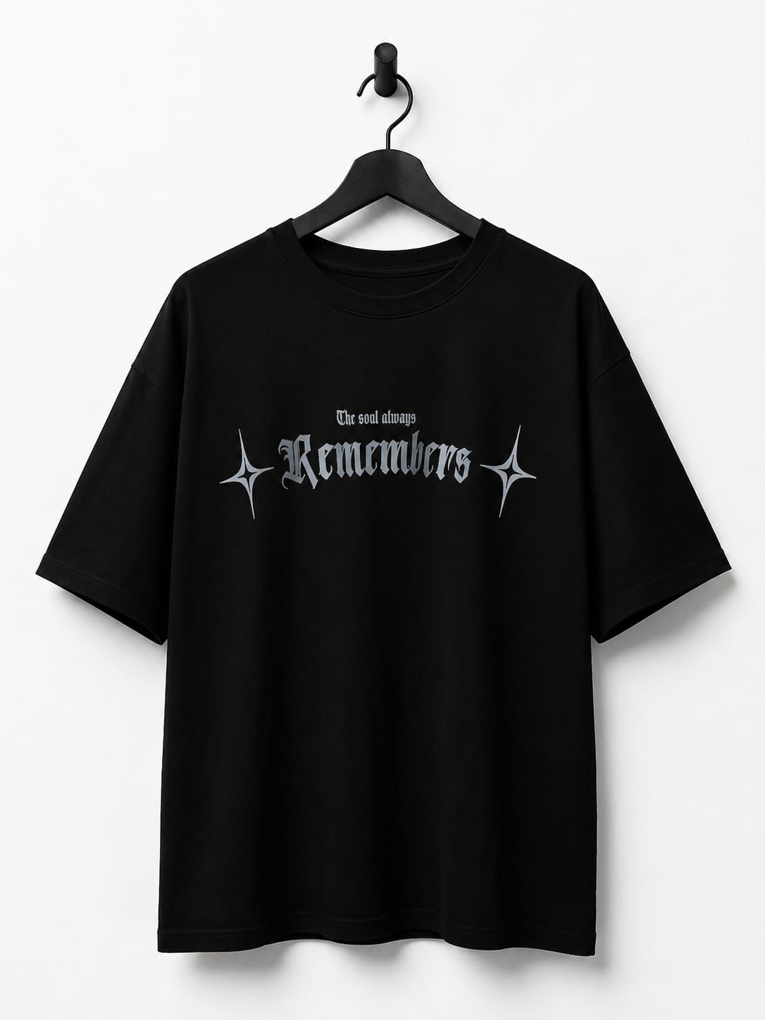 Playera Oversize Negra- Remembers